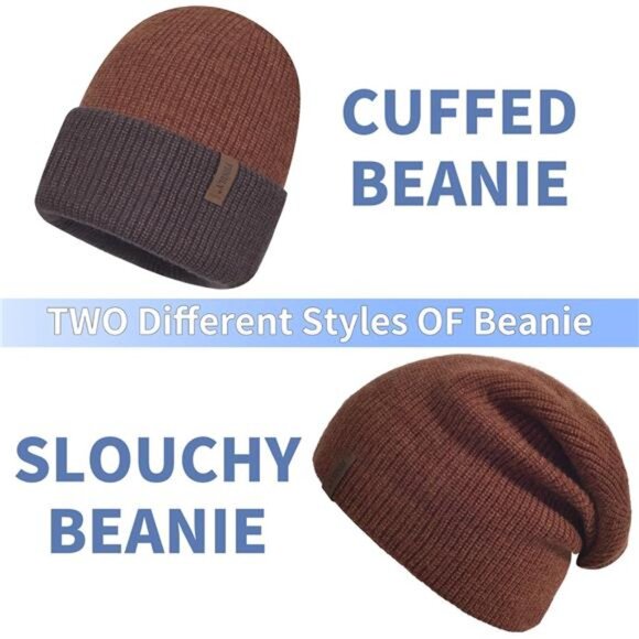 Winter Beanie‎ Hat Scarf Touchscreen Gloves Set for Women Knit Warmer Thick - Picture 2 of 7